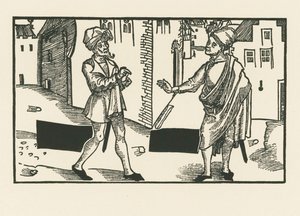 Sannio és Syrus, 1492-93 körül (fametszet) alkotó: Albrecht Dürer or Duerer