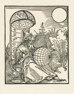 Ülő csillagász egy földgömböt tartva alkotó: Albrecht Dürer or Duerer