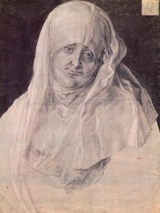 Szent Anna fátyollal fedett fejjel, Albrecht Durer (1471-1528), rajz alkotó: Albrecht Dürer