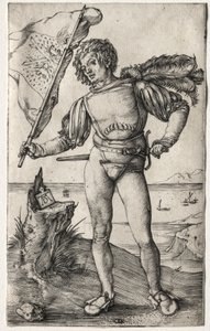 A burgundi zászlóvivő c. 1500 (metszet) alkotó: Albrecht Dürer or Duerer