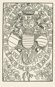 I. Maximilián címere, mint a rómaiak királya alkotó: Albrecht Dürer or Duerer