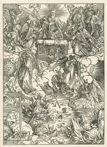 A hét harsonát az angyalok kapják. Szent János Jelenései, 1496-97 körül (fametszet) alkotó: Albrecht Dürer or Duerer