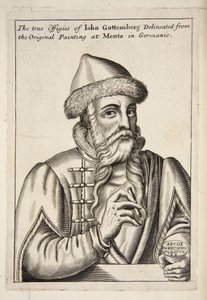 John Guttemberg, a Mechanick Exercises: or The Doctrine of Handy-Works alkalmazva a Nyomdaművészetre, pub. 1683