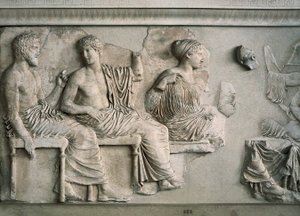 Poszeidón, Apollón, Artemisz és Aphrodité képviselteti magát a Parthenon keleti frízén alkotó: Alcamenes (attr. to)