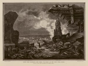 Jelenet Massenet Le Mage című operájából a párizsi Operaházban (metszet) alkotó: Alcide Theophile Robaudi