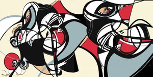 Absztrakt kubista arcok