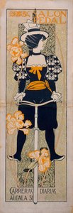 ""Salon Pedal"" Egy malagai (Spanyolország) kerékpárút reklámja - Alexandre de Riquer i Ynglada (1856-1920) litográfiája