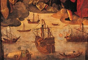 Spanyol Caravel (részlet a Virgin of the Navigators-ból)