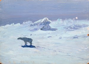 Jegesmedve vadászat holdfényes éjszakában, 1899 alkotó: Aleksandr Alekseevich Borisov