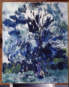 ""Vidéki táj. A fa alatt"" Alekszandr Davidovics Drevin festménye (1889-1938) 1923 Regionális Művészeti Múzeum, Kaluga