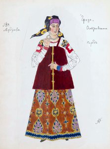 Jelmeztervezés Alekszandr Osztrovszkij A vihar című darabjához, 1916. alkotó: Aleksandr Jakovlevic Golovin
