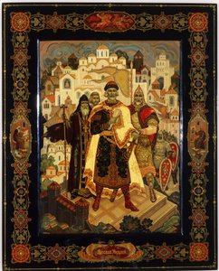 Jaroszlav Vlagyimirovics mondta a Bölcset (978-1054), Kyiv (Ukrajna) nagyhercege (Jaroszlav A bölcs). Alexander Morozov munkája, lakk (tempera lakkon)
