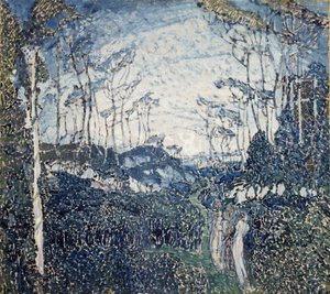 ""In A Park"" Gouache festmény: Alekszandr Jakovlevics Golovin (Alexander Golovin) (1863-1930) 1900 körüli Állami Művészeti Múzeum, Samara alkotó: Aleksandr Jakovlevic Golovin