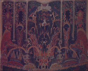 Álarcos függöny tervezése M. Lermontov Az álarcos színdarabhoz, 1917 alkotó: Aleksandr Jakovlevic Golovin