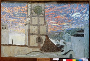 Szicíliai falu, Molière Dom Juan színpadterve, 1910 (tempera, vászon) alkotó: Aleksandr Jakovlevic Golovin