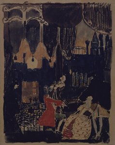 Színpadterve N. Rimski-Korszakov Mozart és Salieri című operájához, 1902 alkotó: Aleksandr Jakovlevic Golovin