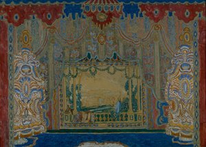 Színpadterv Moliére Don Juan című színházi darabjához, 1910