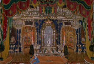 Színpadterve M. Lermontov Az álarcos színdarabhoz, 1917 alkotó: Aleksandr Jakovlevic Golovin