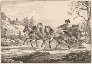 Bérelt kocsis télen alkotó: Aleksandr Osipovich Orlovskii