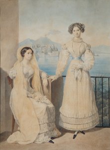 Dorothea grófnő 1804-1863 és Katalin 1803-1888 von Tiesenhausen portréja, 1825
