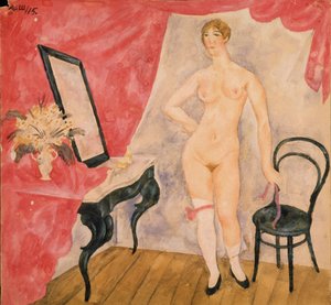 Nő a tükörben. Alekszandr Vasziljevics Sevcsenko (1883-1948) festménye, olaj, vászon