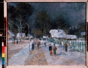Téli. Alekszandr Vasziljevics Sevcsenko (Alekszandr Sevcsenko) (1883-1948) munkája, olaj, karton