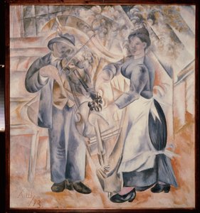 A zenészek. Alekszandr Vasziljevics Sevcsenko (1883-1948) festménye, olaj, vászon