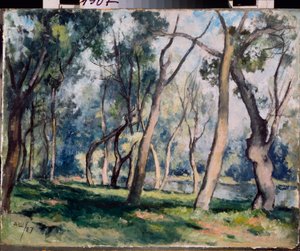 Egy liget – Alekszandr Vasziljevics Sevcsenko (Alekszandr Csevcsenko) (1883-1948) munkája, olaj, karton