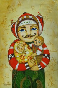 Az apa gyengéd ölelése alkotó: Aleksandra Paranchenko