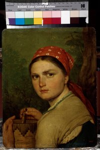 Egy parasztlány – Alekszej Gavrilovics Venecianov (1780-1847) festménye, olaj, vászon, 1824 körül, orosz művészet