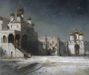 A Katedrális tér a moszkvai Kremlben éjjel, 1878