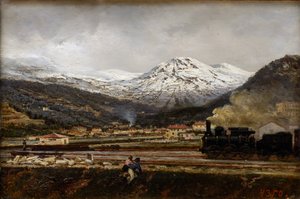 Hegyi táj Alekszej Petrovics Bogoljubov (Bogoliubov vagy Bogolioubov) (1824-1896) alkotó: Aleksei Petrovich Bogolyubov