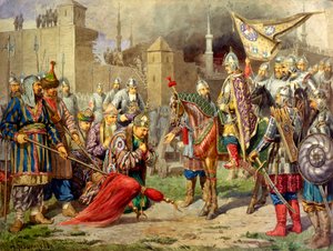 „IV. Iván cár meghódítja Kazánt 1552-ben”, 1880 alkotó: Aleksey Kivshenko