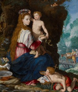 Madonna a gyermek Jézussal és Keresztelő Szent Jánossal alkotó: Alessandro Allori