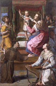 Szűz Mária és gyermeke Szent Ferenccel és Lucyval alkotó: Alessandro Allori