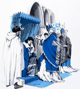 Százéves háború, a "Franciaország története" című képből (gouache, papír)