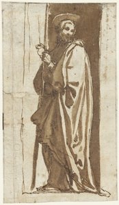 Álló szent egy fülkében (Keresztelő János?) alkotó: Alessandro Casolani (possibly)