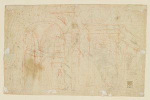 Angyal- és Ámortanulmányok (Recto); Építészeti tanulmányok (fordítva) alkotó: Alessandro Casolani