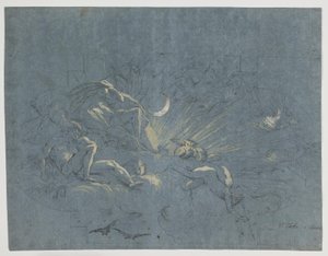 Selene és Endymion, mennyezeti festmény terv alkotó: Alessandro Gherardini