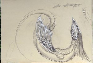 Fantasztikus lény: Sea Dragon. Alessandro Lonati vázlata alkotó: Alessandro Lonati