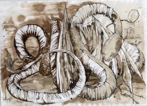Egy fantasztikus és legendás állat illusztrációja: kígyó hosszú testű sárkány. Alessandro Lonati színes rajza. alkotó: Alessandro Lonati