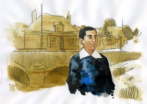 Marcel Proust fiatal az Illiers Combrayben (tinta papíron) alkotó: Alessandro Lonati