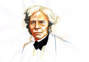 Michael Faraday (1791-1867). brit fizikus és kémikus alkotó: Alessandro Lonati