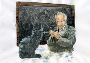 Erwin Schrodinger (1887-1961) portréja (Erwin Erwin Schrodinger portréja) alkotó: Alessandro Lonati