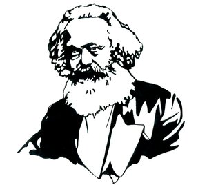 Karl Marx (1818-1883) filozófus és politikai teoretikus portréja alkotó: Alessandro Lonati