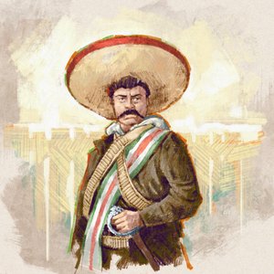 A mexikói forradalmár Pancho Villa portréja, 2023 (illusztráció)