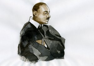 Martin Luther King lelkész (1929-1968) portréja, illusztráció alkotó: Alessandro Lonati