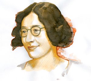 Simone Weil portréja (akvarell papíron) alkotó: Alessandro Lonati