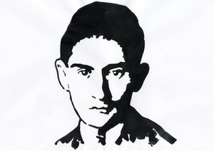 Franz Kafka (1883-1924) prágai író portréja (Franz Kafka német nyelvű regényíró portréja) alkotó: Alessandro Lonati