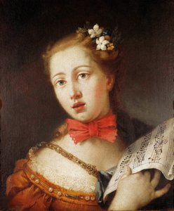 Fiatal énekes portréja, 18. század.